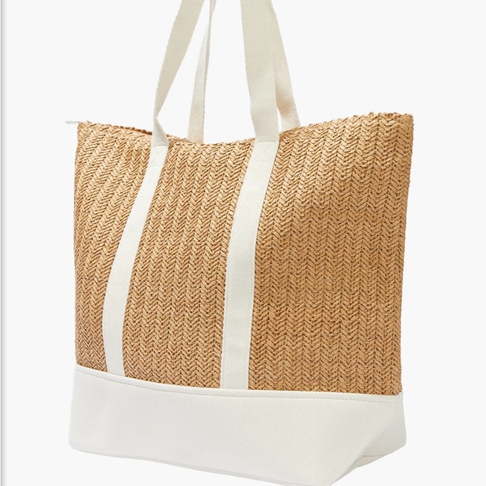 Show Me Your MuMu Tan and White Beach Tote - Picture 2 of 7